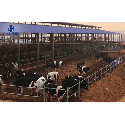 Q235B ভেড়া ছাগল গরু গরুর জন্য ভারী কাঠামোগত ইস্পাত প্রিফ্যাব্রিকেটেড ধাতব গুদাম