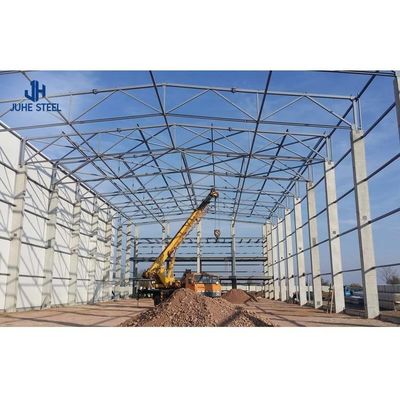 টেকসই জিবি স্ট্যান্ডার্ড Q235B Q355B গুদাম কর্মশালার জন্য প্রিফ্যাব্রিকেটেড ইস্পাত ভবন