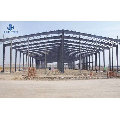 স্টীল স্ট্রাকচার ওয়ার্কশপ গুদাম Hangar House with Wide Span H Beam and I Beam Posts