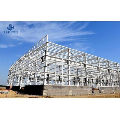 স্টীল স্ট্রাকচার ওয়ার্কশপ গুদাম Hangar House with Wide Span H Beam and I Beam Posts