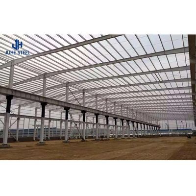 স্টীল স্ট্রাকচার ওয়ার্কশপ গুদাম Hangar House with Wide Span H Beam and I Beam Posts