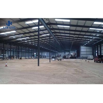 স্টীল স্ট্রাকচার ওয়ার্কশপ গুদাম Hangar House with Wide Span H Beam and I Beam Posts