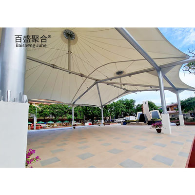 কাস্টমাইজড গ্লাস ফ্যাব্রিক Trussed স্টীল ফ্রেম Membrane Tensioned Structures বিমানের হ্যাঙ্গার ক্যানোপি