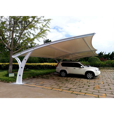 স্টিল ফ্রেম কার পোর্ট পার্কিং জন্য ধাতু Pergola সাদা গুঁড়া লেপ এবং তাপ চিকিত্সা