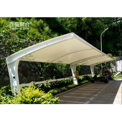 ছোট গাড়ি পার্কিং সাদা পাউডার লেপ সুরক্ষা সঙ্গে Galvanized ইস্পাত ফ্রেম শ্যাড
