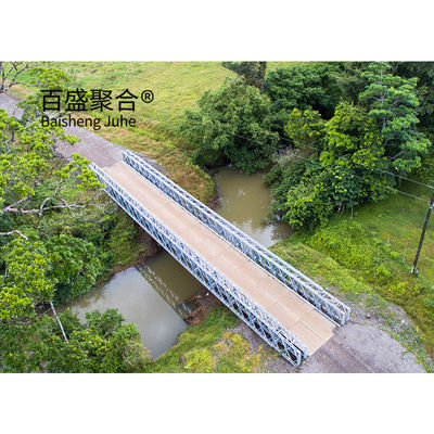 গ্যালভানাইজড প্যানেল স্টিল স্ট্রাকচার ব্রিজ Q355 / গ্রেড 350 / ASTM A992 পোর্টেবল স্টিল ব্রিজ