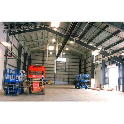 Painted Prefabricated Steel Frame Structural Warehouse Metal Building with Sliding Door পেইন্টড প্রিফ্যাব্রিকেটেড স্টিল ফ্রেম স্ট্রাকচারাল ওয়্যারহাউস মেটাল বিল্ডিং with Sliding Door